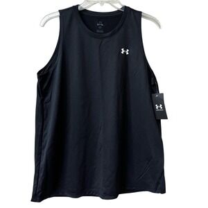 Under Armour Athletic Tech Loose Fit Tank Top Womens Small Black Performance NWT
